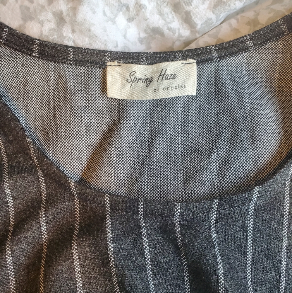 ❌SOLD❌ Pinstripe Bodycon Knot Mini Dress - Picture 7 of 7